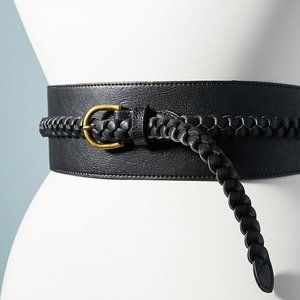 Anthropologie Minta Braided Belt Black